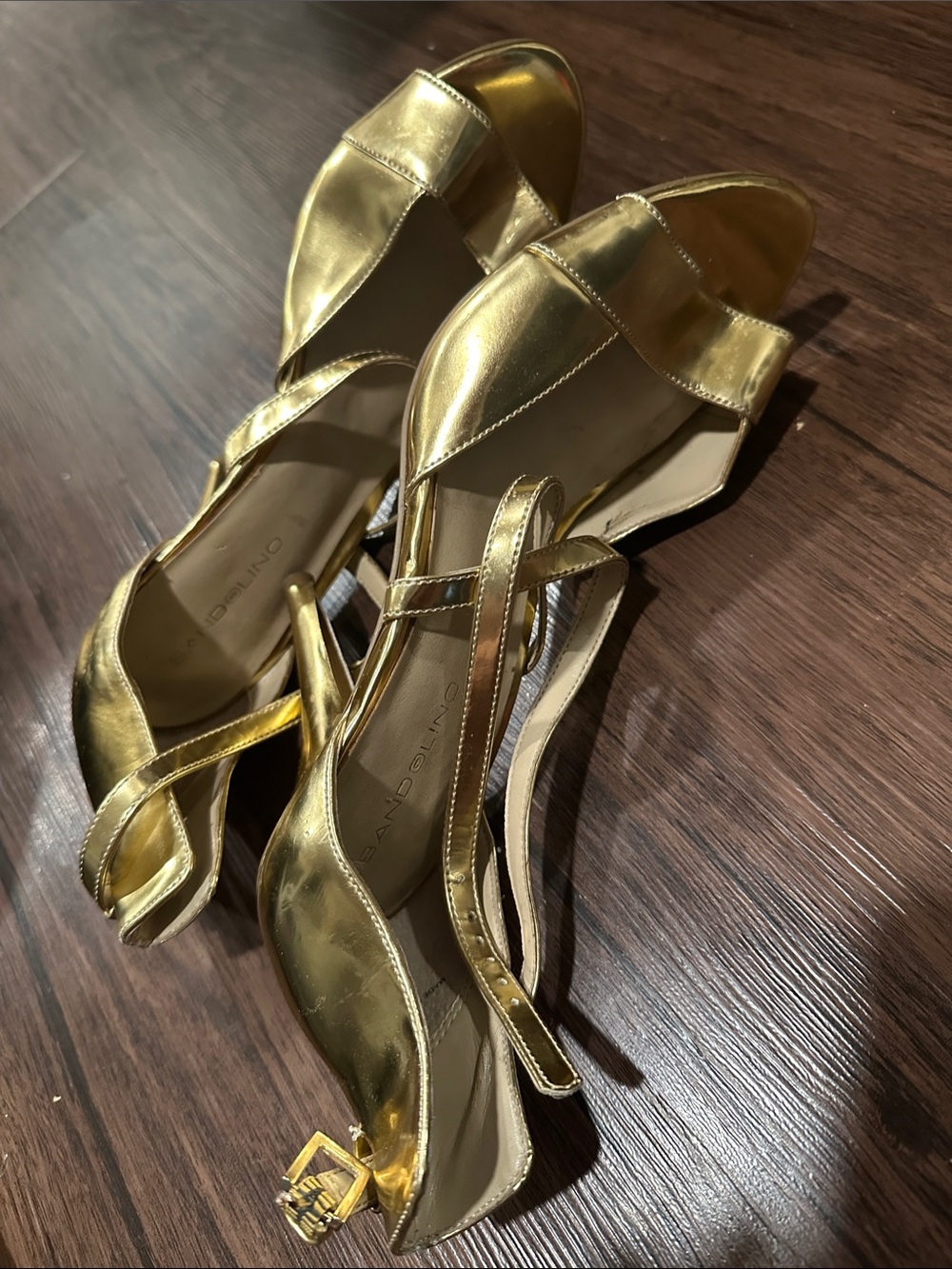 Gold Metallic Slingback Heels